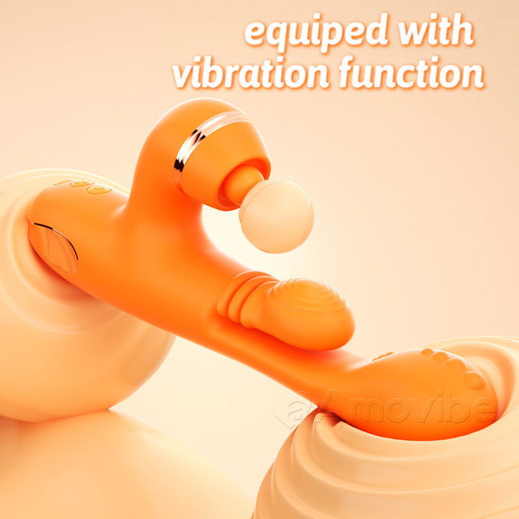 Vibromasseur Point G avec Massage en Mouvement Circulaire, Vibration & 3 Manchons pour Tapotement du Clitoris, Chatouillement & Léchage