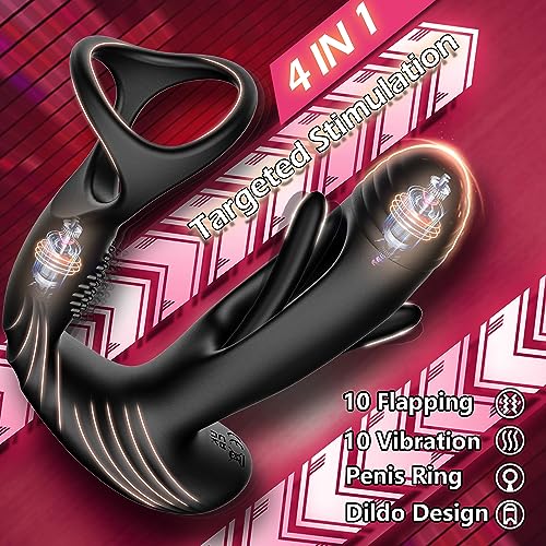 Masseur de prostate avec 10 réglages de battement et de vibration