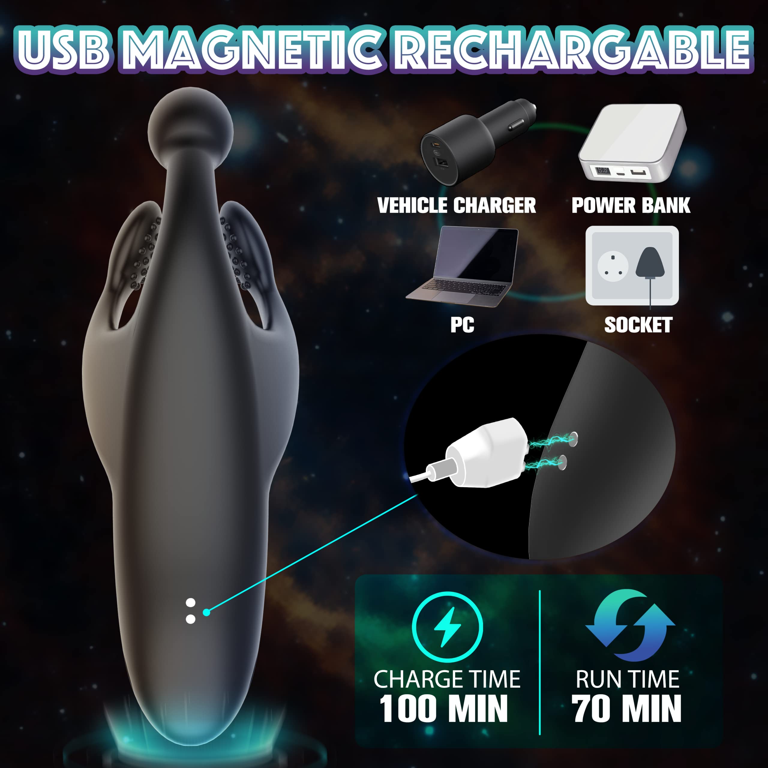 Vibromasseur pour pénis avec tapotement et vibration