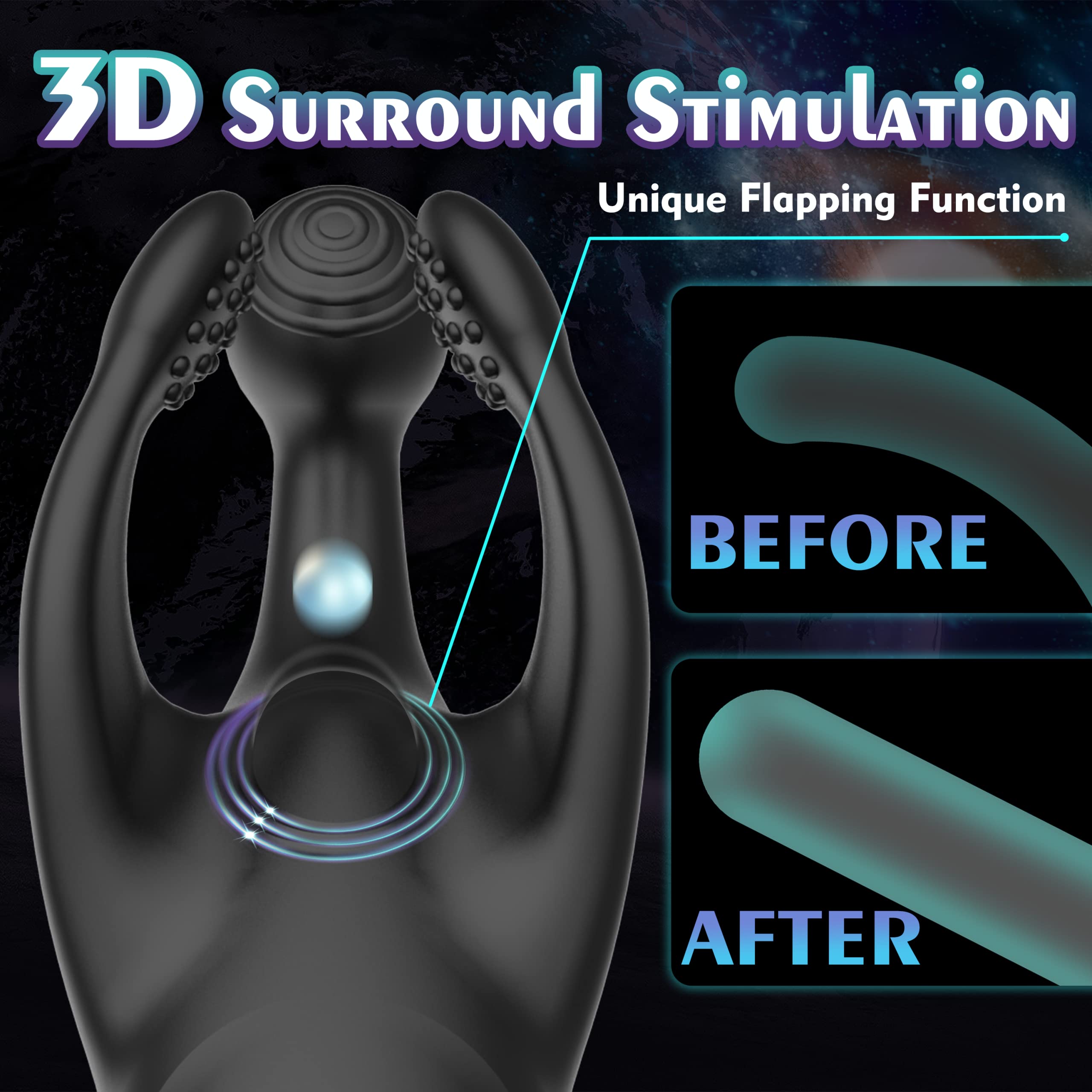 Vibromasseur pour pénis avec tapotement et vibration