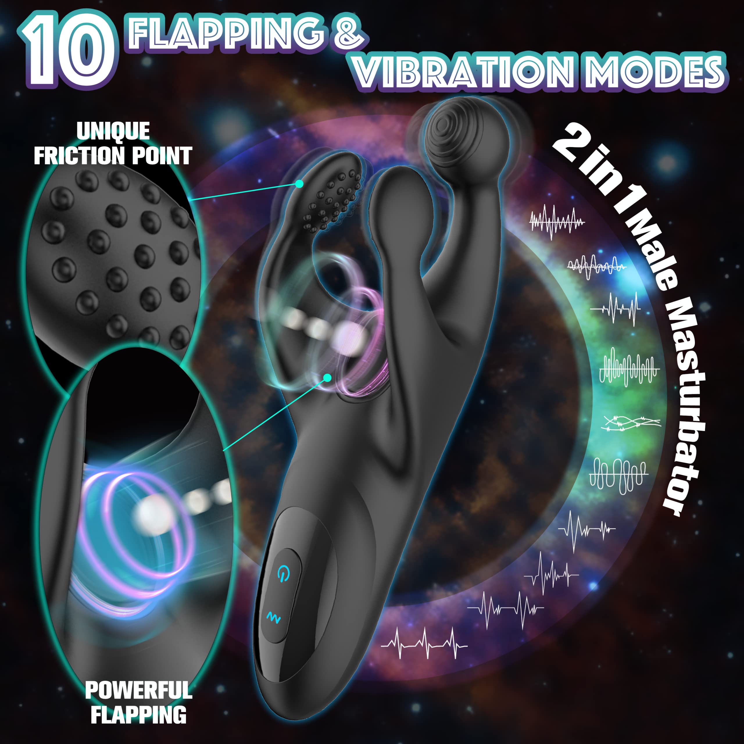 Vibromasseur pour pénis avec tapotement et vibration