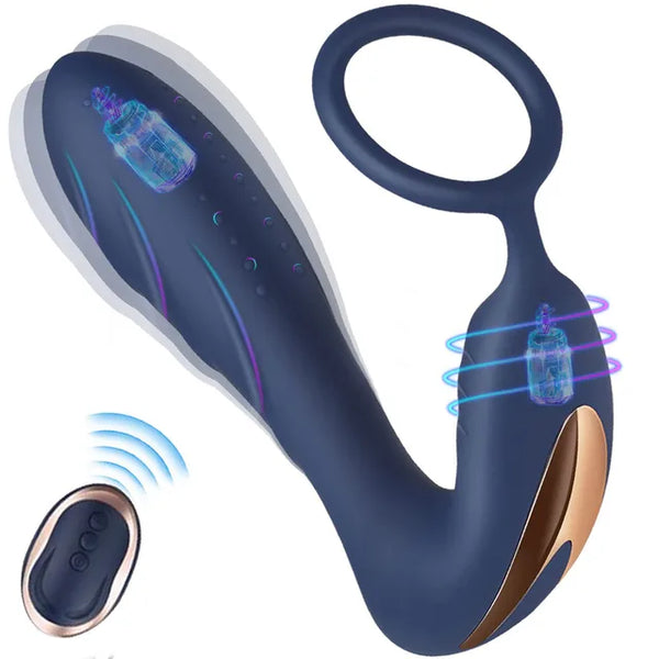 Cock Ring & Prostate Massager - Jouet en Silicone pour Retarder l'Éjaculation