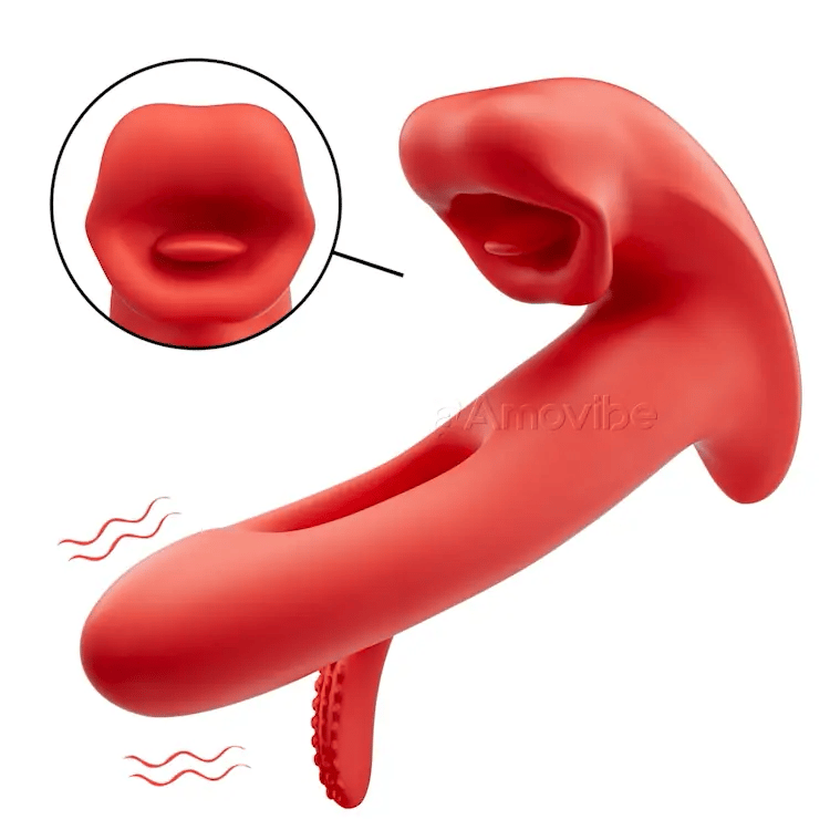 Vibromasseur Clitoris Battant avec Bouche Embrassante & Vibration