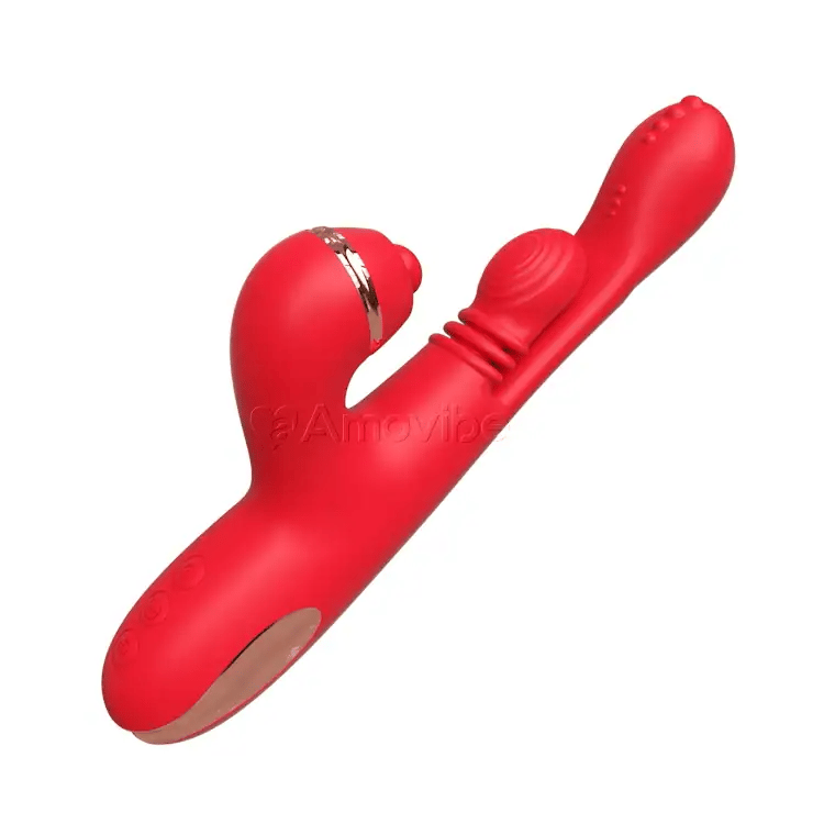 Vibromasseur Point G avec Massage en Mouvement Circulaire, Vibration & 3 Manchons pour Tapotement du Clitoris, Chatouillement & Léchage