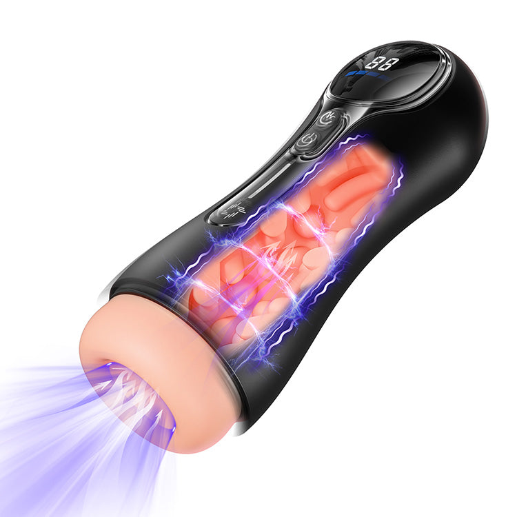 Masturbateur masculin automatique – 4 suctions, 9 vibrations, affichage LED