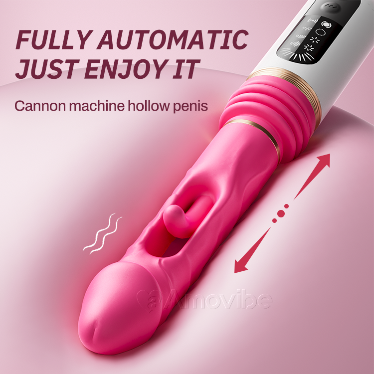 Vibromasseur Pénétrant avec Motifs de Battement et de Vibration (Base à Succion Incluse)