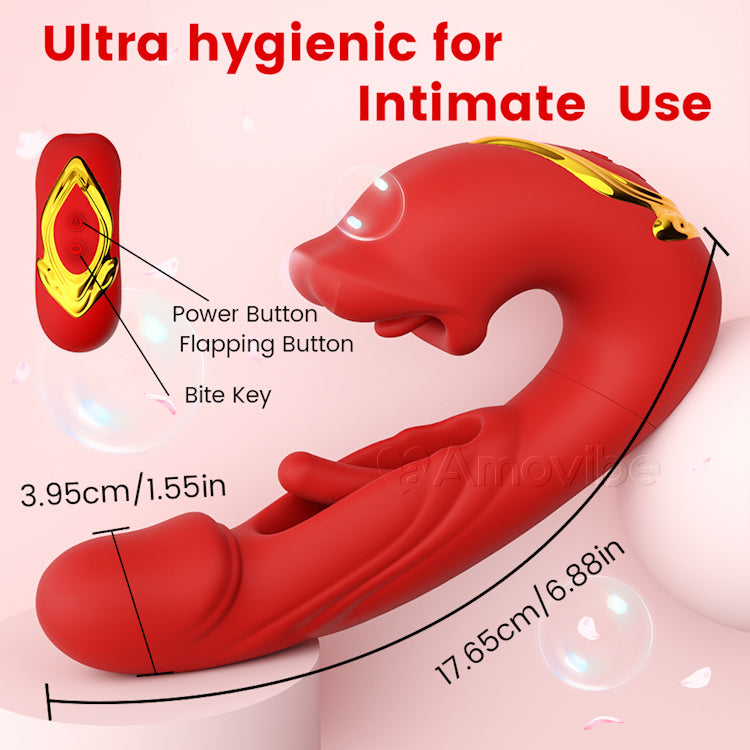 Vibromasseur Clitoris Battant avec Bouche Embrassante & Vibration