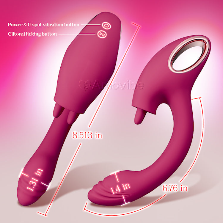 Vibromasseur Point G avec Fonction Double Léchage