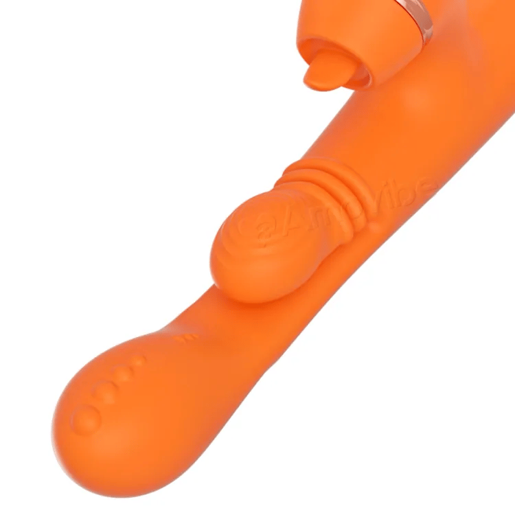 Vibromasseur Point G avec Massage en Mouvement Circulaire, Vibration & 3 Manchons pour Tapotement du Clitoris, Chatouillement & Léchage