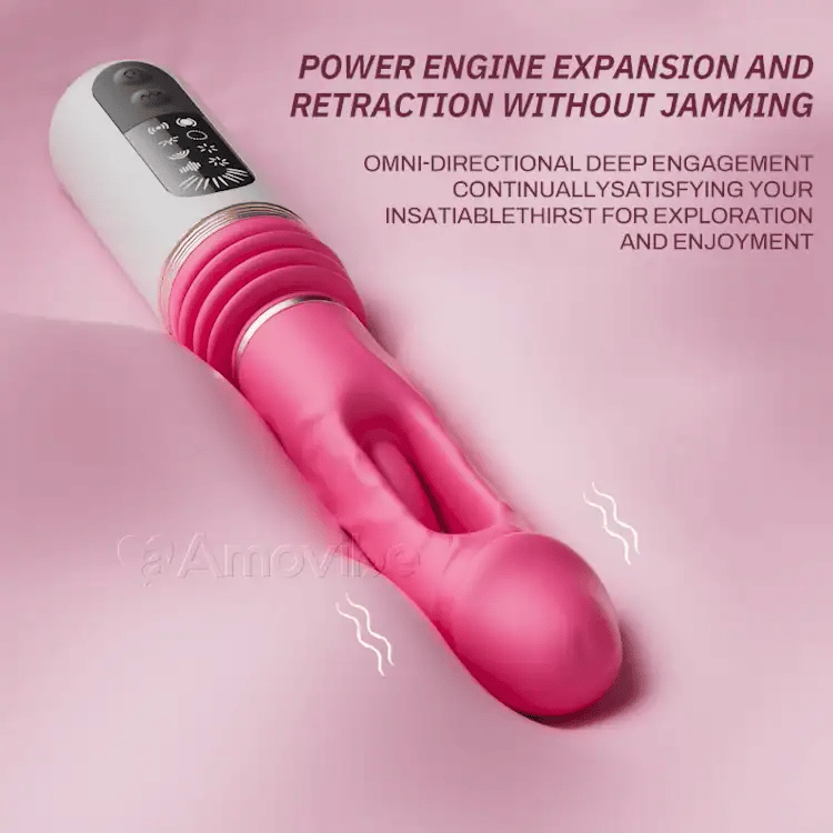 Vibromasseur Pénétrant avec Motifs de Battement et de Vibration (Base à Succion Incluse)
