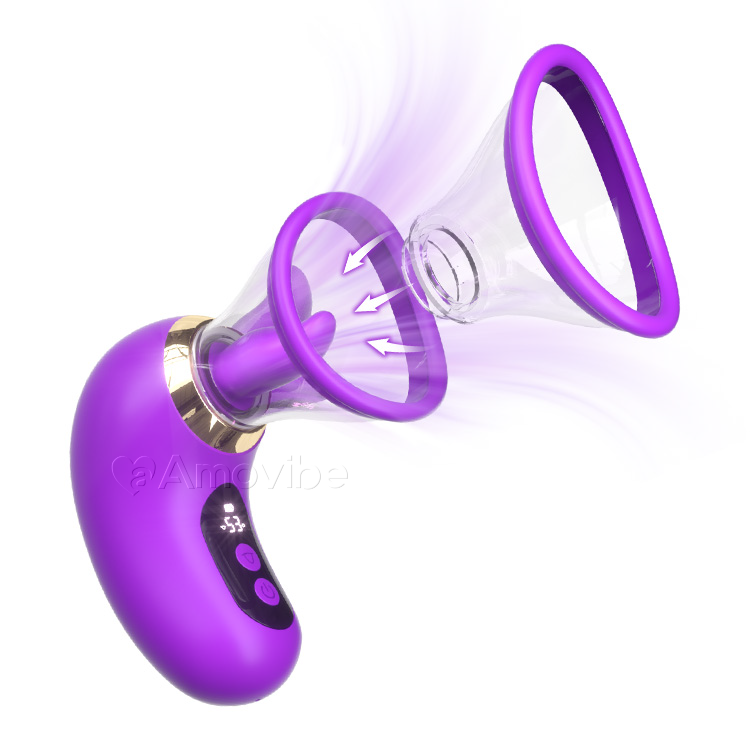 Vibromasseur 5-en-1 avec succion, léchage et contrôle LCD