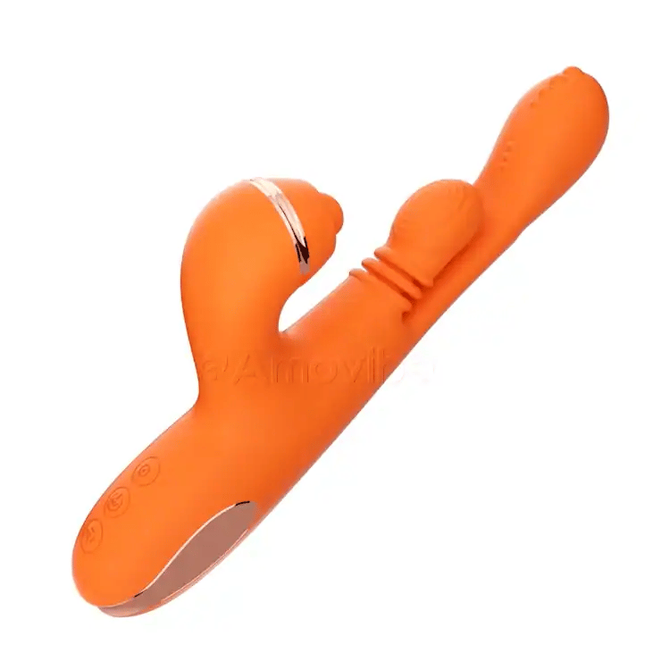 Vibromasseur Point G avec Massage en Mouvement Circulaire, Vibration & 3 Manchons pour Tapotement du Clitoris, Chatouillement & Léchage
