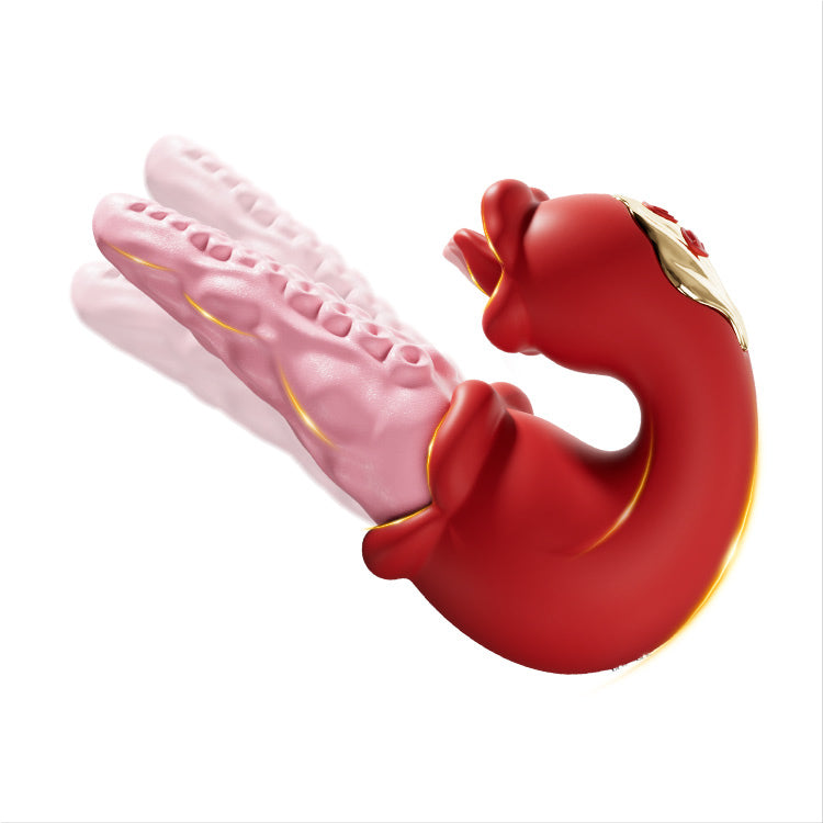 Vibromasseur pieuvre 2-en-1 avec langue taquine et 10 modes de vibration
