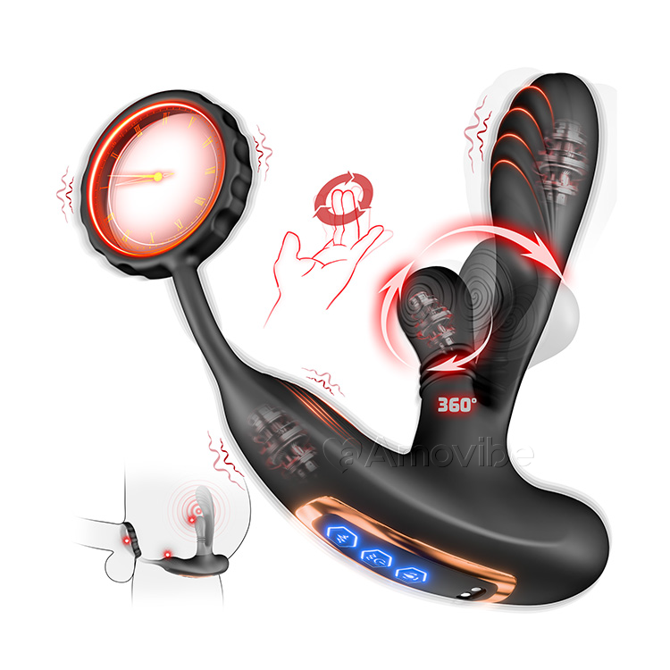 Stimulateur de prostate avec fonction rotative et triple vibration