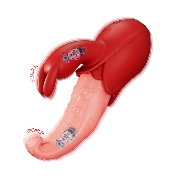 Vibrateur de langue 10 modes, double stimulation, ultra-silencieux