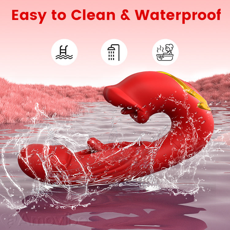 Vibromasseur Clitoris Battant avec Bouche Embrassante & Vibration