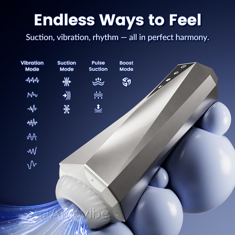 Gobelet masculin auto-suceur et vibrant – 3 modes, étanche