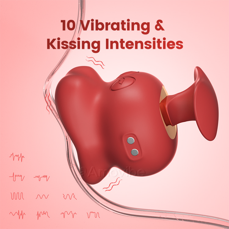 Vibromasseur à prise doigt avec 10 modes de baisers et vibrations