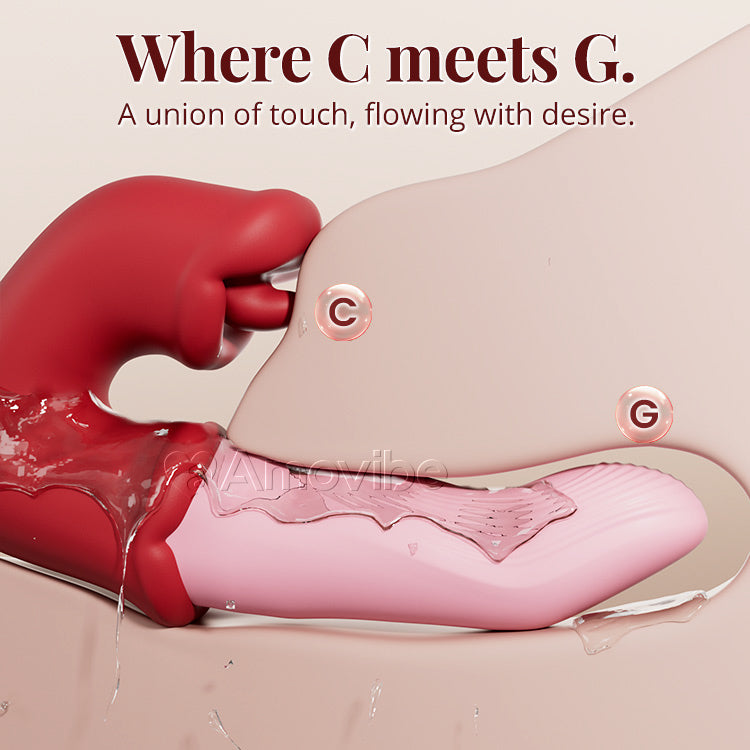 Vibrateur Point G et Clitoris – Action de Langue, Étanche