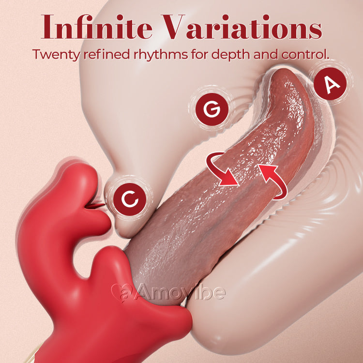 Vibromasseur à langue oscillante – Stimulation taquine et ondulante