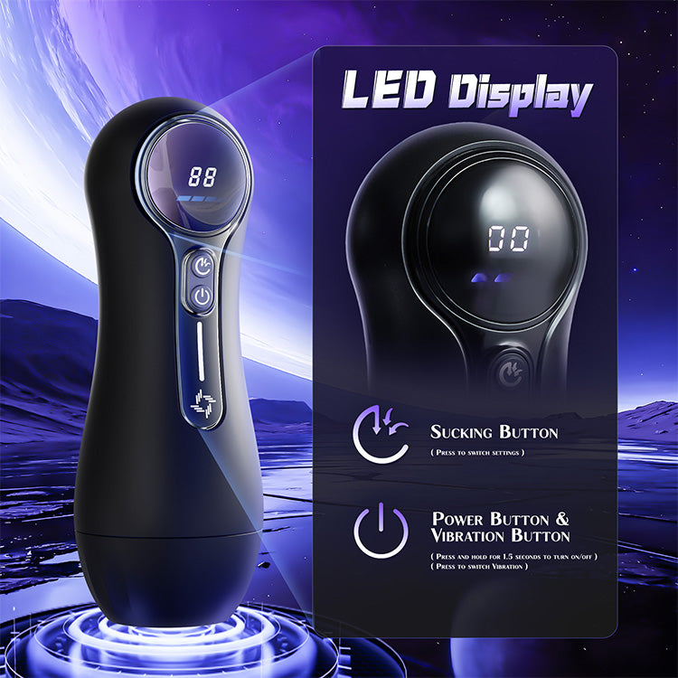 Masturbateur masculin automatique – 4 suctions, 9 vibrations, affichage LED