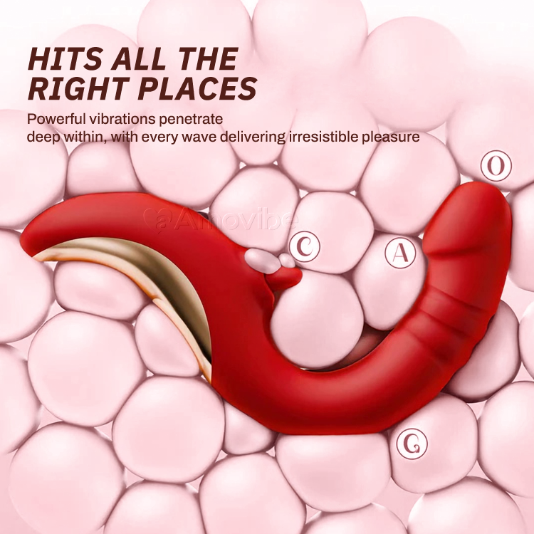 Vibromasseur Point G avec Léchage & Poussée