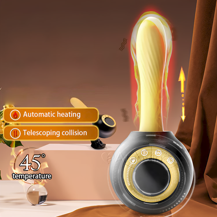 Machine sexuelle à poussée et vibration avec fonction de chauffage et télécommande