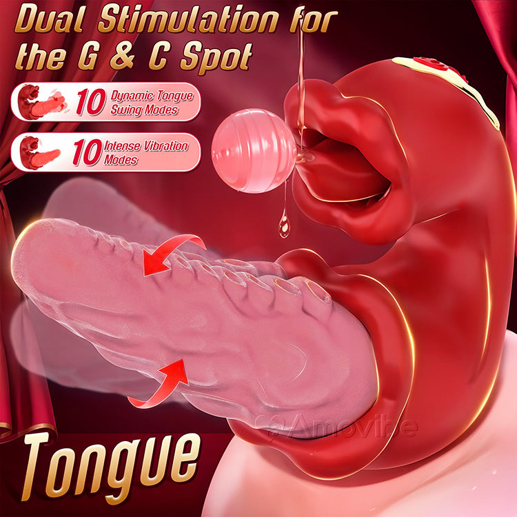 Vibromasseur pieuvre 2-en-1 avec langue taquine et 10 modes de vibration