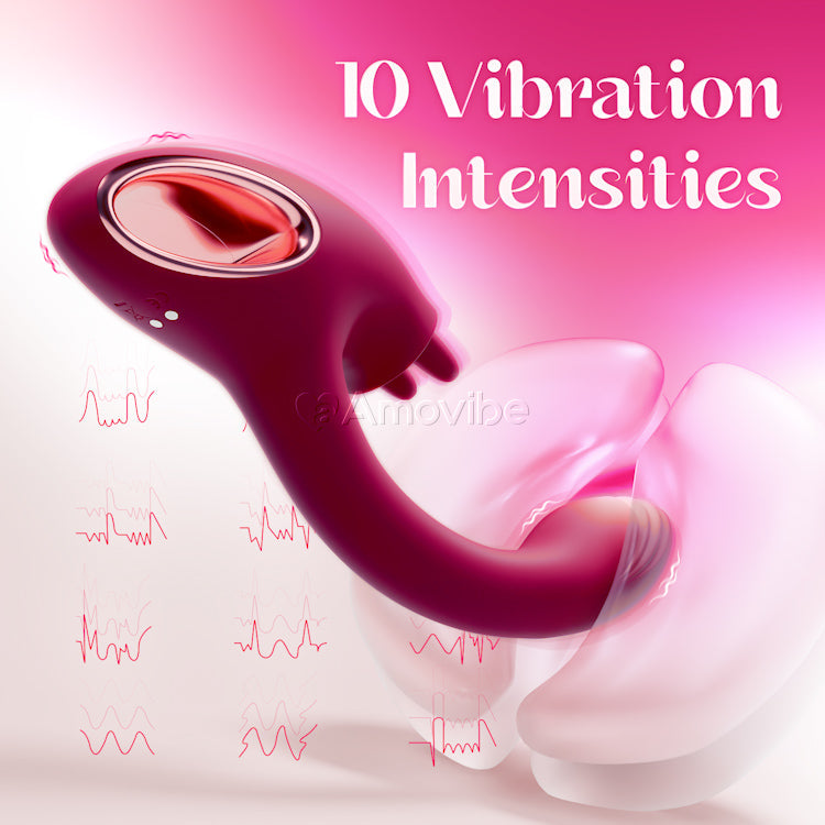 Vibromasseur Point G avec Fonction Double Léchage