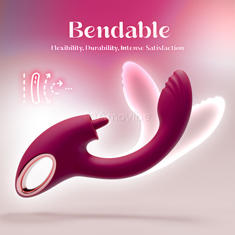 Vibromasseur Point G avec Fonction Double Léchage