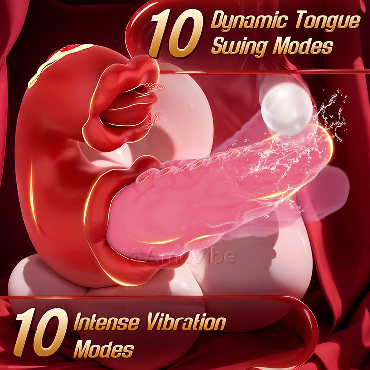 Vibromasseur pieuvre 2-en-1 avec langue taquine et 10 modes de vibration