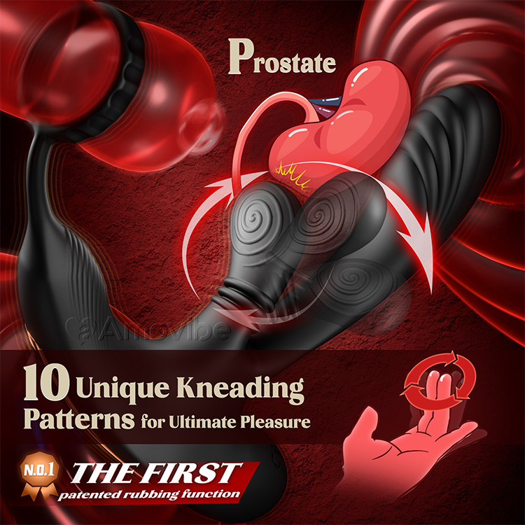 Stimulateur de prostate avec fonction rotative et triple vibration