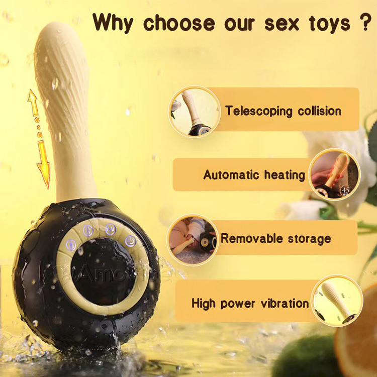 Machine sexuelle à poussée et vibration avec fonction de chauffage et télécommande