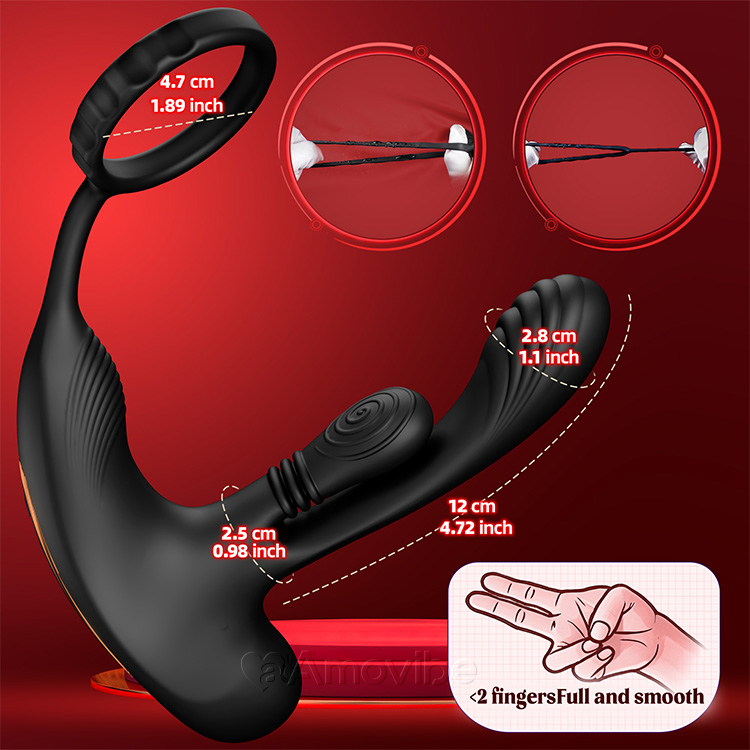 Stimulateur de prostate avec fonction rotative et triple vibration