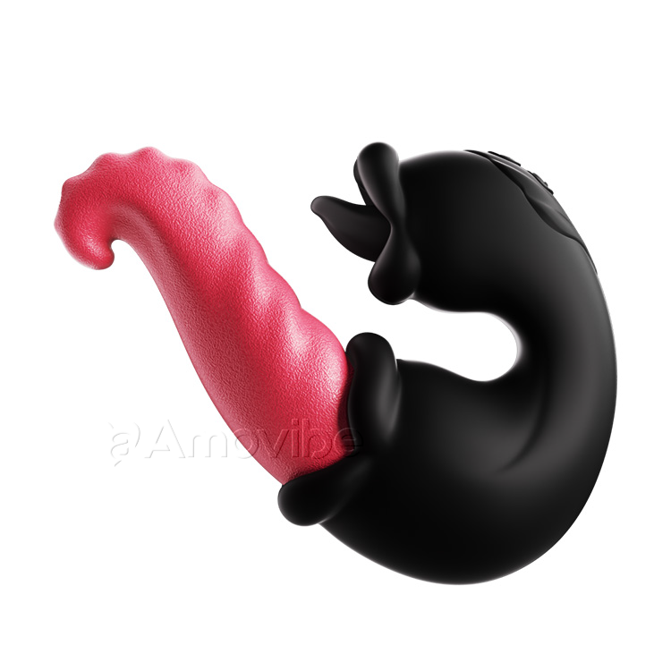Vibromasseur à Pulsion et Léchage pour Point G avec Double Design Rose