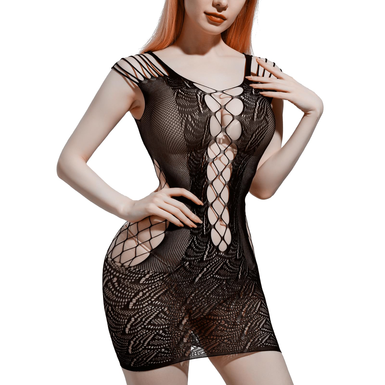 Body en résille érotique - Ensemble de lingerie sexy en maille pour femmes