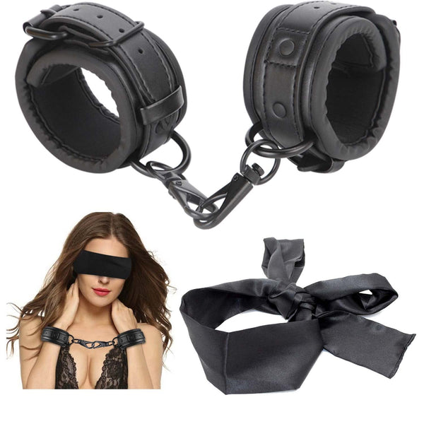 Ensemble de Bondage Sensuel BDSM – Masque pour les Yeux Doux et Menottes Sécurisées pour Couples