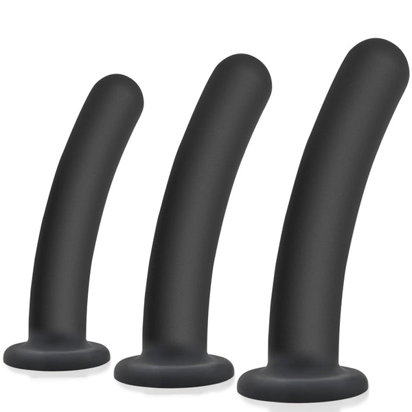 Ensemble de plug anal en silicone pour prostate et point G avec base à forte aspiration